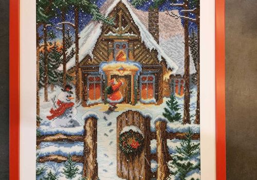 Encadrement d'une broderie "Noël"